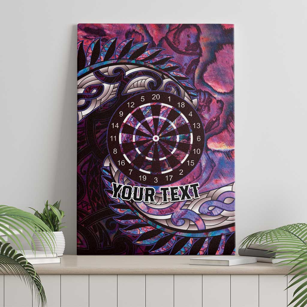 New Zealand Darts Personalised Canvas Wall Art Aotearoa Silver Fern Pink Papua Shell Spirit