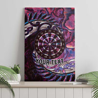 New Zealand Darts Personalised Canvas Wall Art Aotearoa Silver Fern Pink Papua Shell Spirit