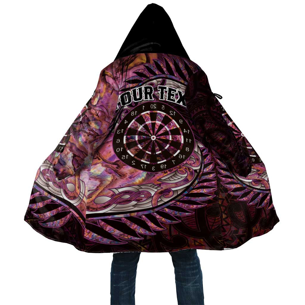 New Zealand Darts Personalised Cloak Aotearoa Silver Fern Pink Papua Shell Spirit - Polynesian Pride