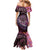 New Zealand Darts Personalised Family Matching Mermaid Dress and Hawaiian Shirt Aotearoa Silver Fern Pink Papua Shell Spirit