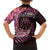 New Zealand Darts Personalised Family Matching Summer Maxi Dress and Hawaiian Shirt Aotearoa Silver Fern Pink Papua Shell Spirit