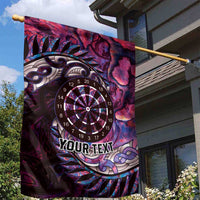 New Zealand Darts Personalised Garden Flag Aotearoa Silver Fern Pink Papua Shell Spirit