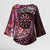 New Zealand Darts Personalised Kimono Sleeve Blouse Aotearoa Silver Fern Pink Papua Shell Spirit - Polynesian Pride