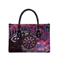 New Zealand Darts Personalised Leather Bag Aotearoa Silver Fern Pink Papua Shell Spirit - Polynesian Pride