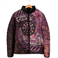 New Zealand Darts Personalised Padded Jacket Aotearoa Silver Fern Pink Papua Shell Spirit - Polynesian Pride