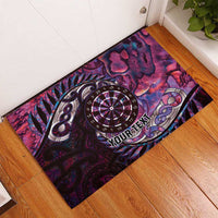 New Zealand Darts Personalised Rubber Doormat Aotearoa Silver Fern Pink Papua Shell Spirit