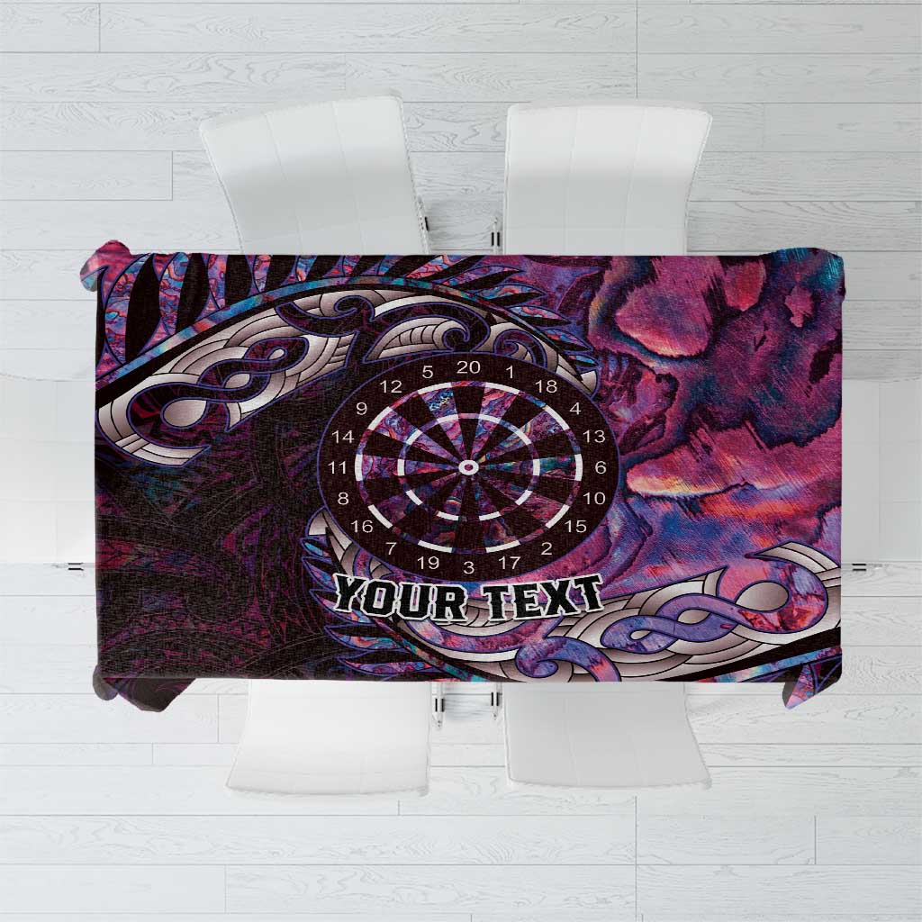 New Zealand Darts Personalised Tablecloth Aotearoa Silver Fern Pink Papua Shell Spirit