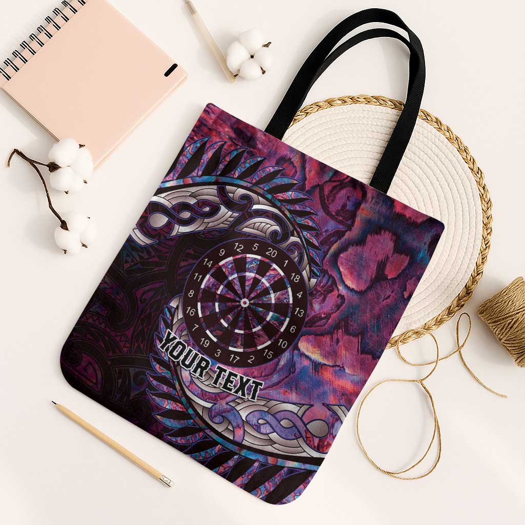 New Zealand Darts Personalised Tote Bag Aotearoa Silver Fern Pink Papua Shell Spirit - Polynesian Pride