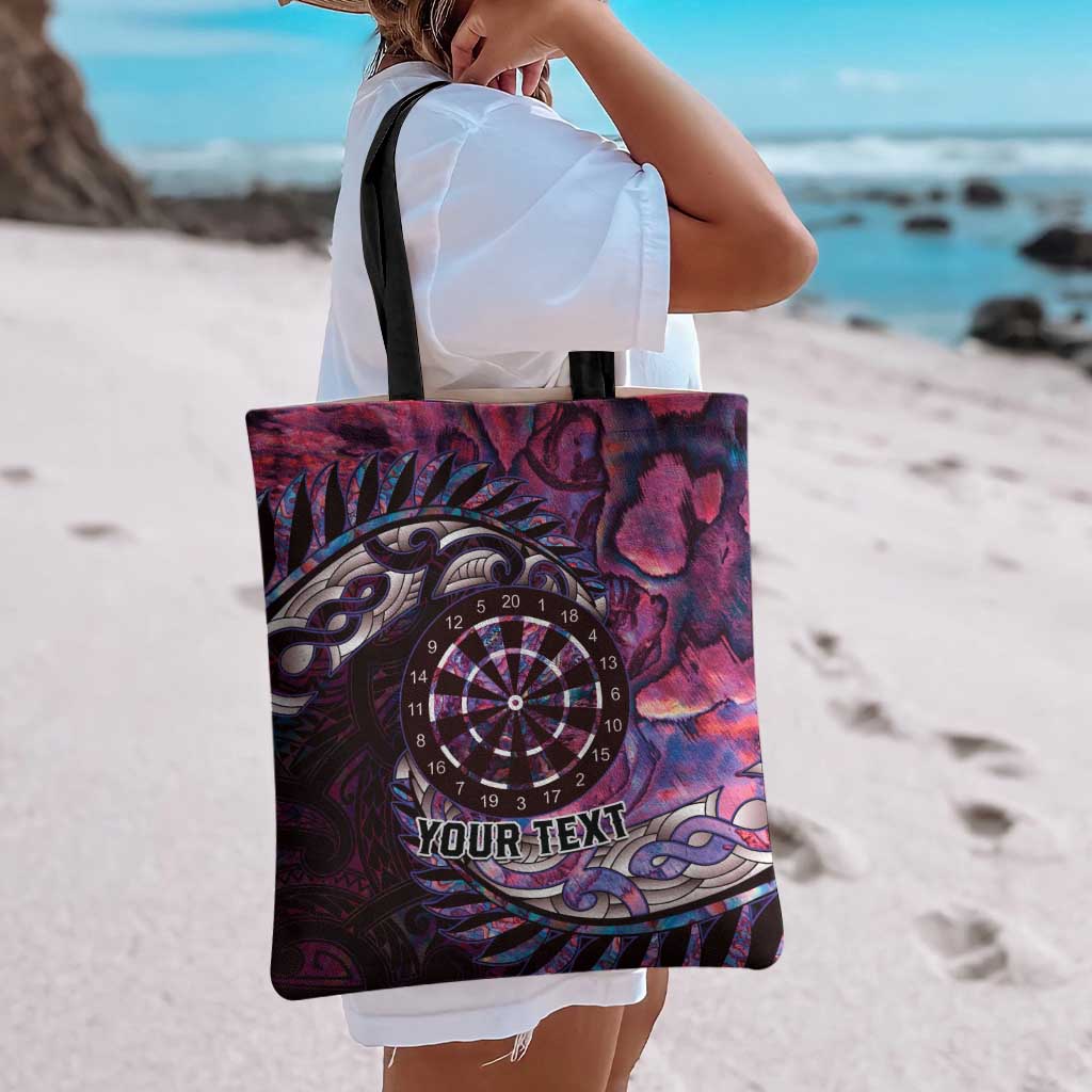 New Zealand Darts Personalised Tote Bag Aotearoa Silver Fern Pink Papua Shell Spirit - Polynesian Pride
