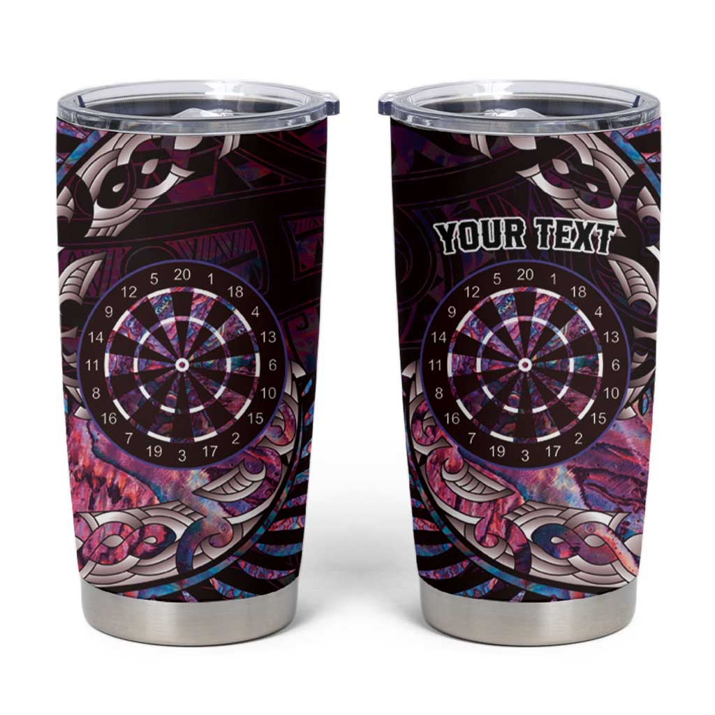 New Zealand Darts Personalised Tumbler Cup Aotearoa Silver Fern Pink Papua Shell Spirit