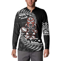 New Zealand Indigenous-Maori Rugby Custom Button Sweatshirt
