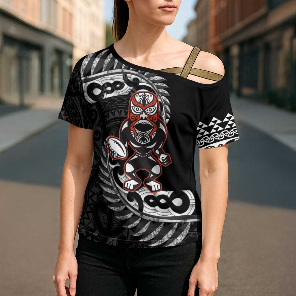 New Zealand Indigenous-Maori Rugby Custom Cross Shoulder Shirt - Polynesian Pride