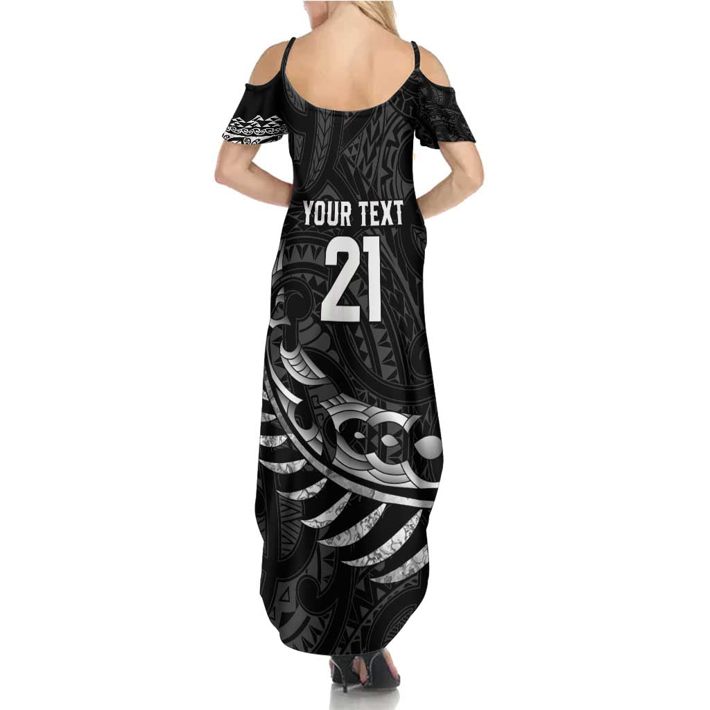 New Zealand Indigenous-Maori Rugby Custom Family Matching Summer Maxi Dress and Hawaiian Shirt