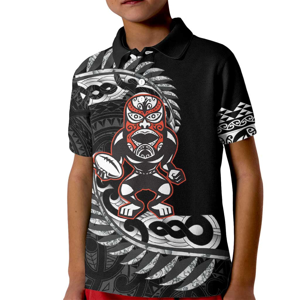 New Zealand Indigenous-Maori Rugby Custom Kid Polo Shirt