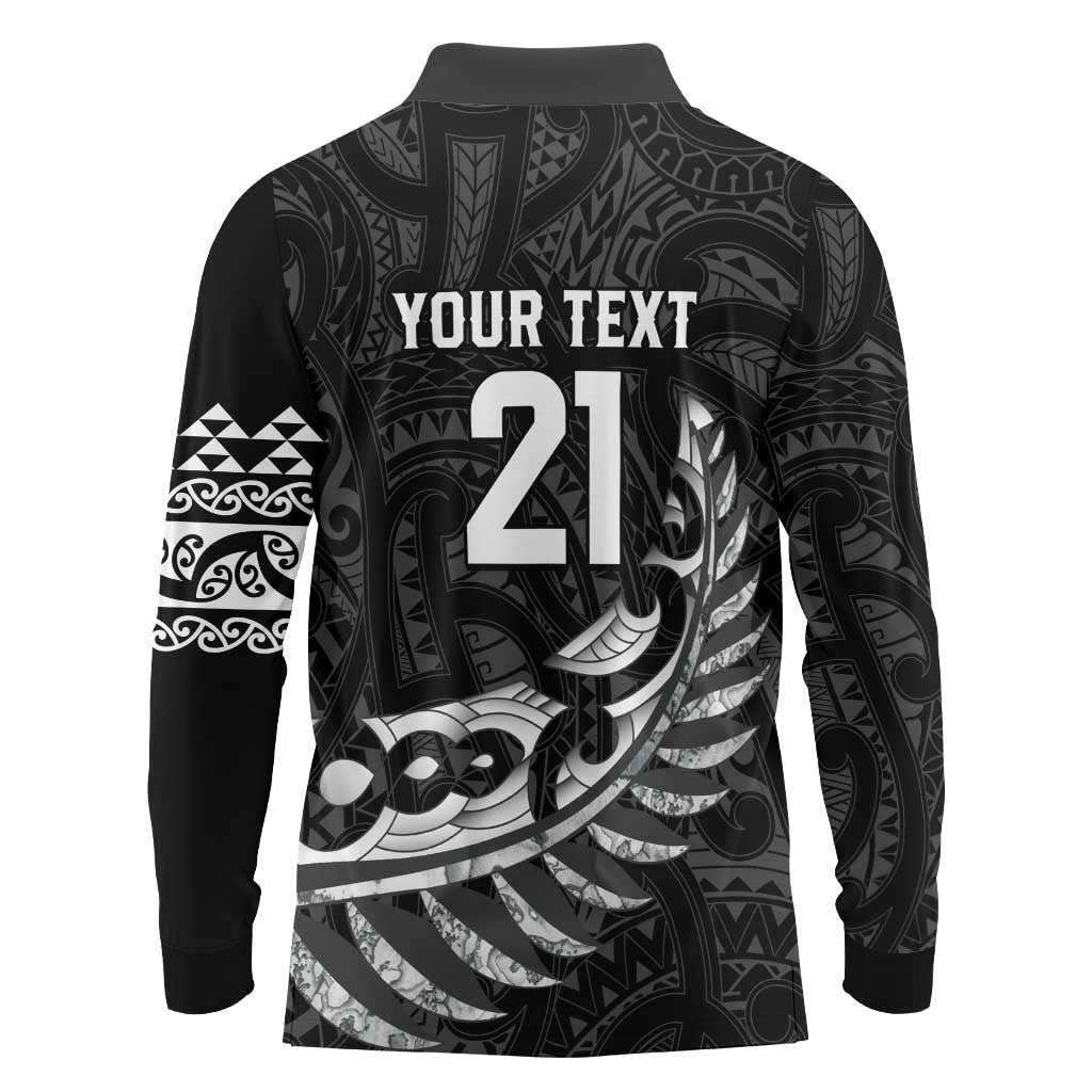 New Zealand Indigenous-Maori Rugby Custom Long Sleeve Polo Shirt
