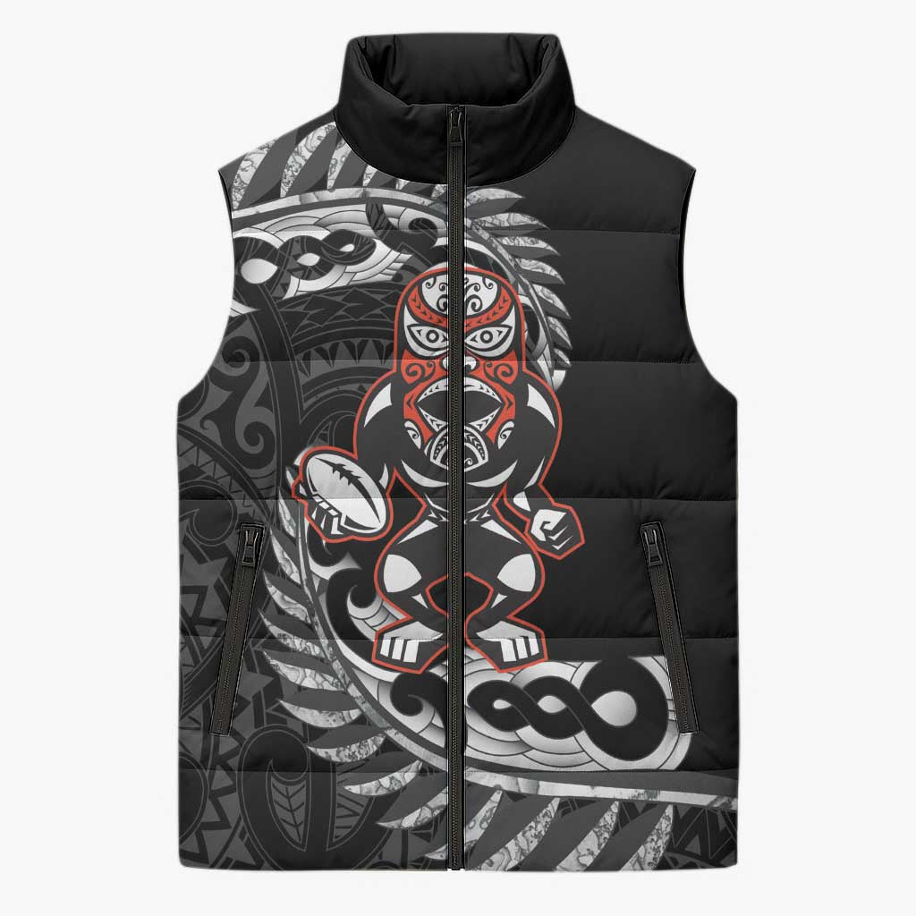 New Zealand Indigenous-Maori Rugby Custom Sleeveless Puffer Jacket - Polynesian Pride