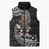 New Zealand Indigenous-Maori Rugby Custom Sleeveless Puffer Jacket - Polynesian Pride