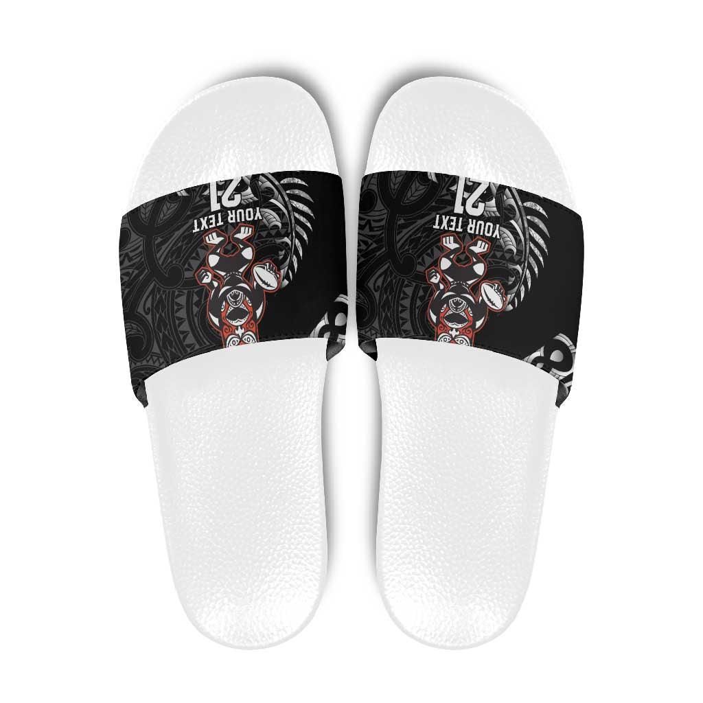 New Zealand Indigenous-Maori Rugby Custom Slide Sandals - Polynesian Pride
