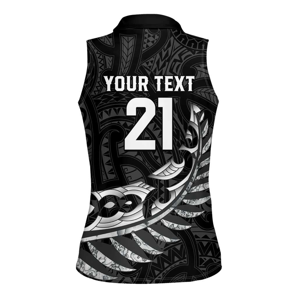 New Zealand Indigenous-Maori Rugby Custom Women Sleeveless Polo Shirt