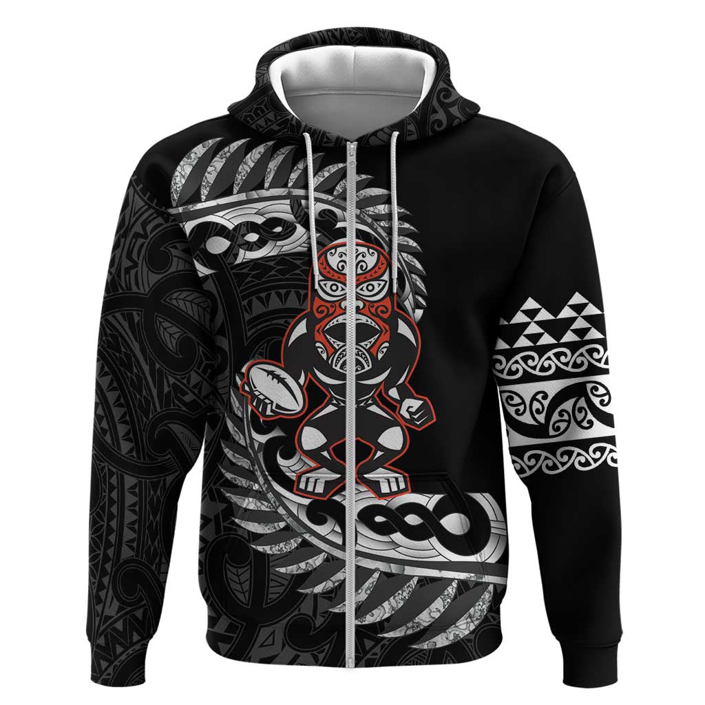 New Zealand Indigenous-Maori Rugby Custom Zip Hoodie