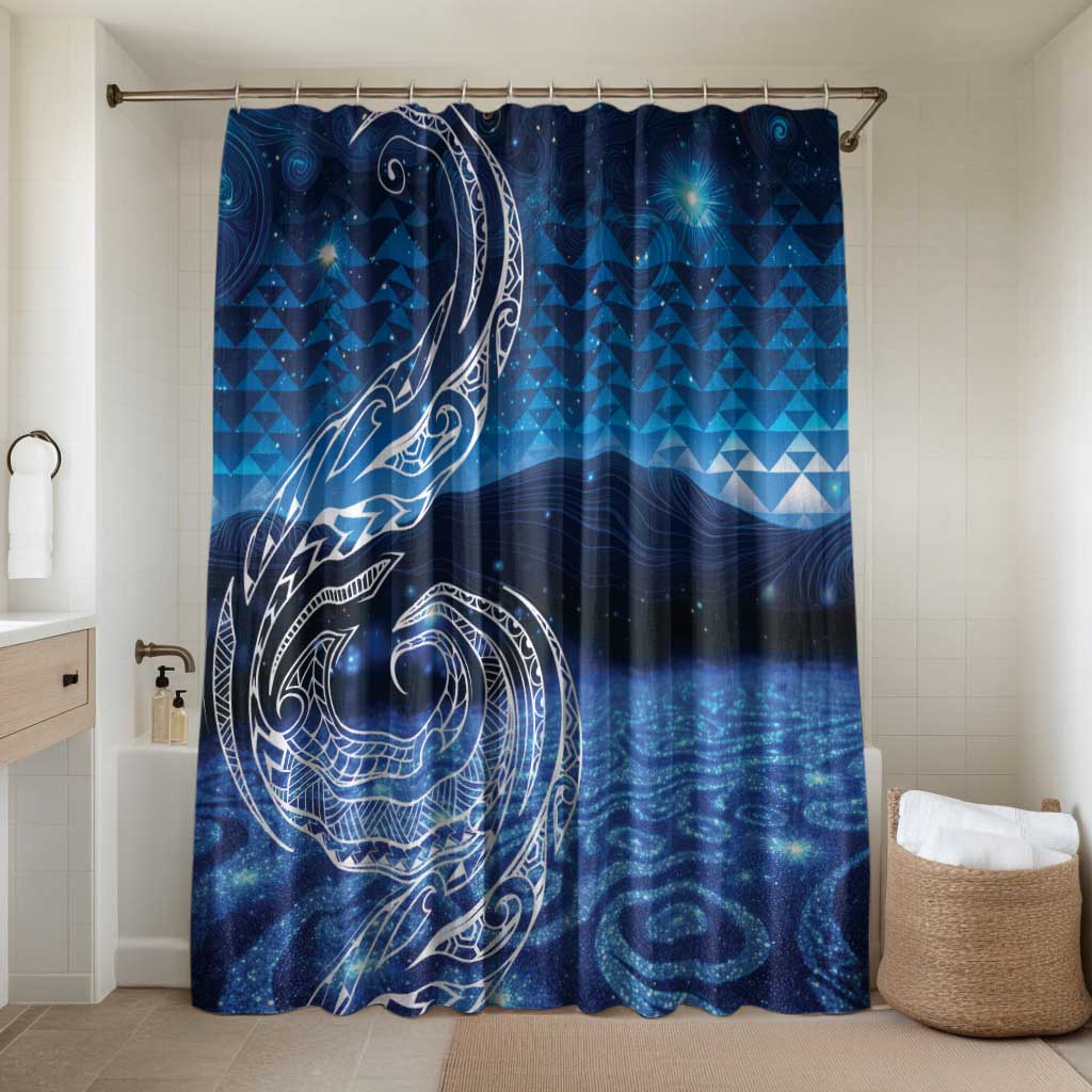 New Zealand Matariki Bathroom Set Taniko Aramoana With Koru Galaxy Sky Night - Polynesian Pride