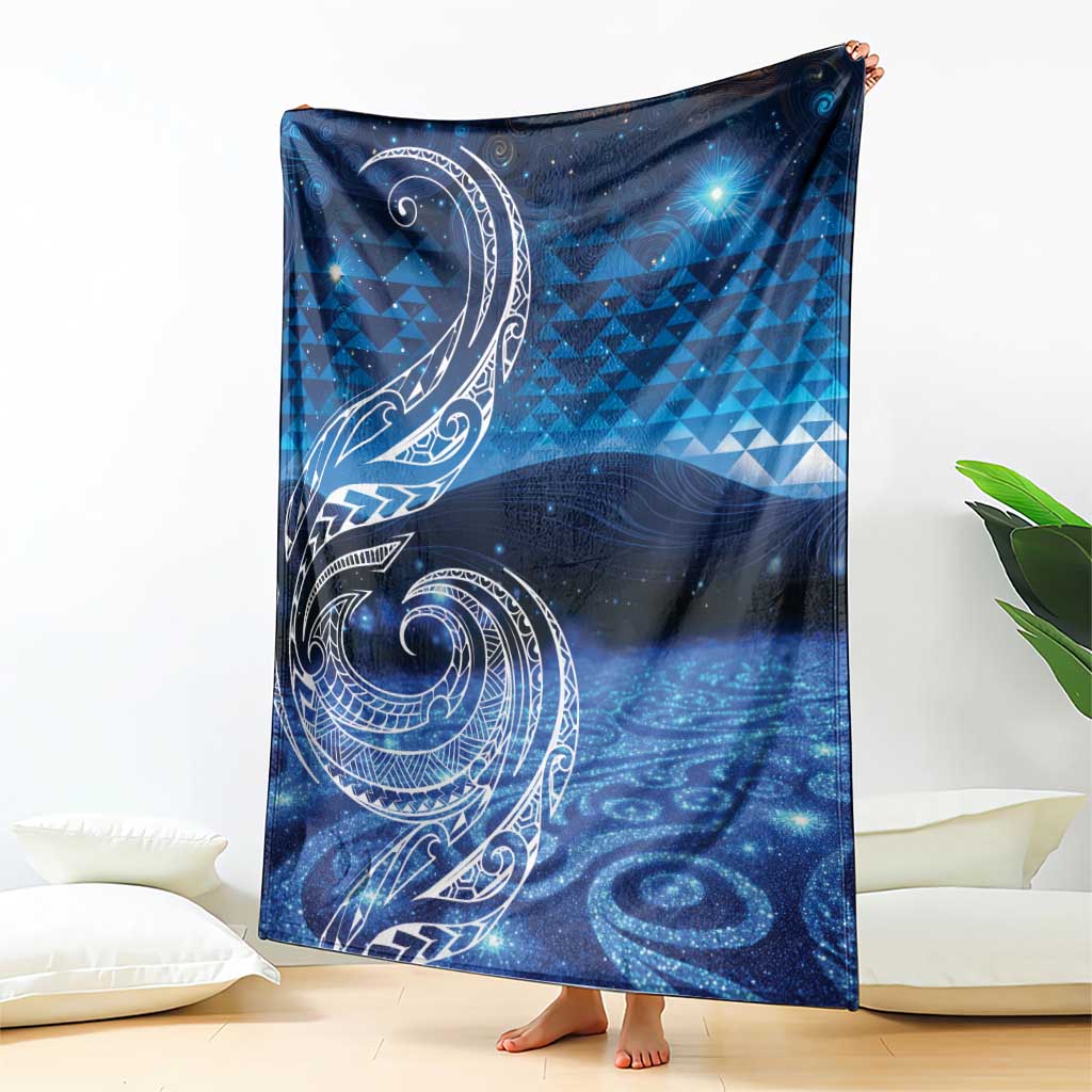 New Zealand Matariki Blanket Taniko Aramoana With Koru Galaxy Sky Night LT9 - Polynesian Pride