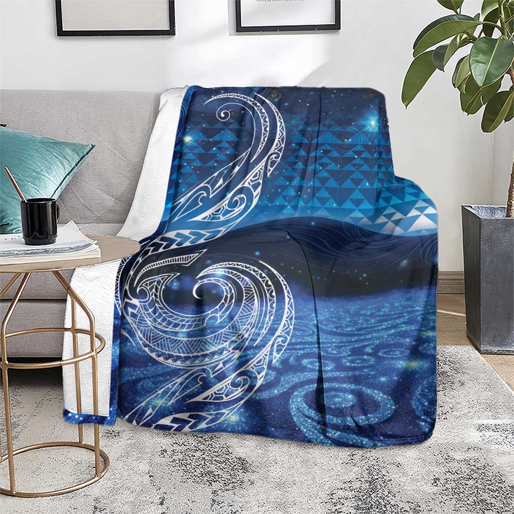 New Zealand Matariki Blanket Taniko Aramoana With Koru Galaxy Sky Night LT9 - Polynesian Pride