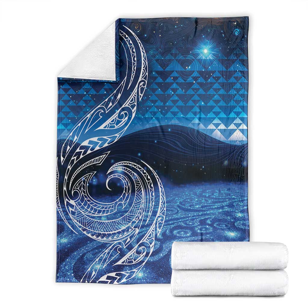 New Zealand Matariki Blanket Taniko Aramoana With Koru Galaxy Sky Night LT9 - Polynesian Pride