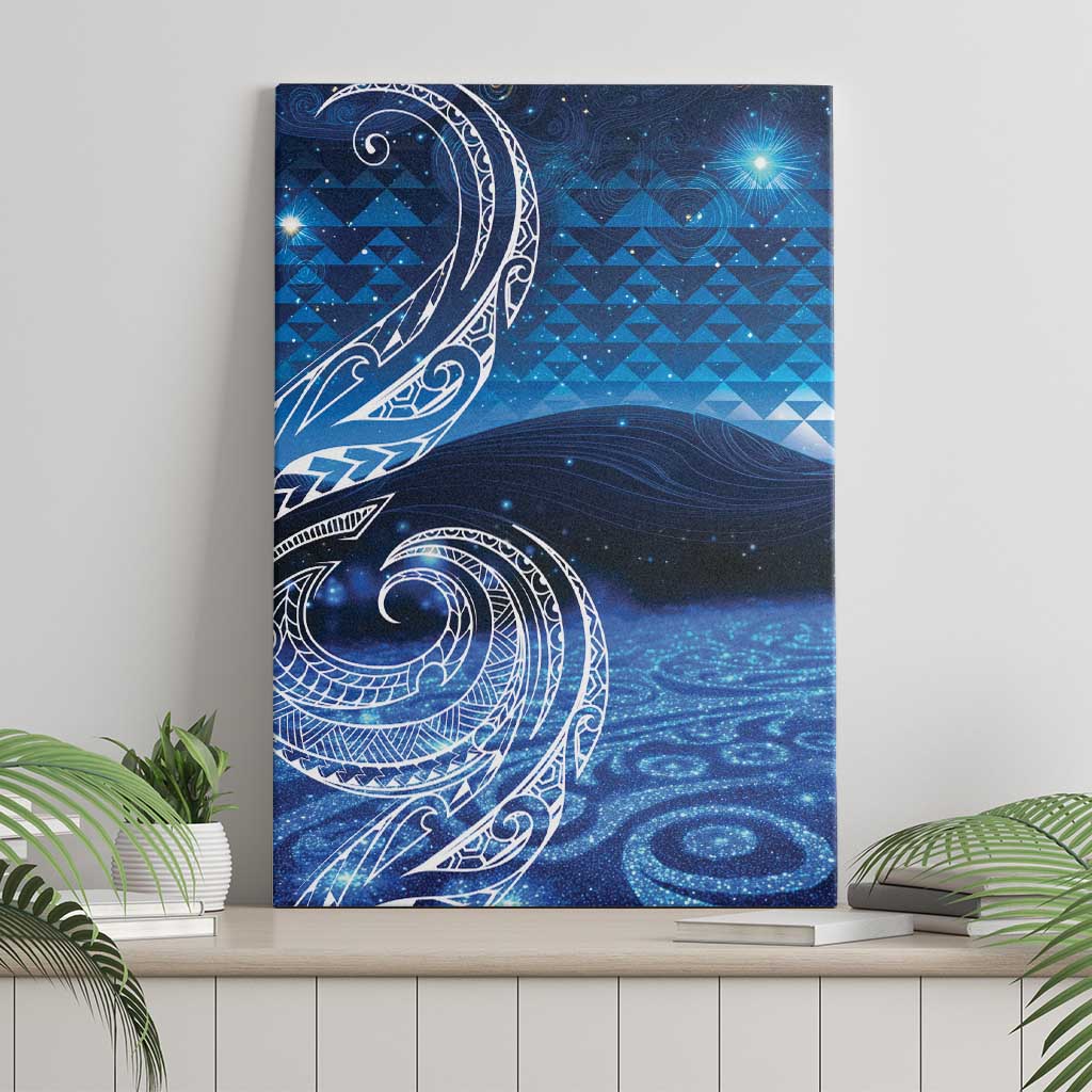 New Zealand Matariki Canvas Wall Art Taniko Aramoana With Koru Galaxy Sky Night LT9 - Polynesian Pride