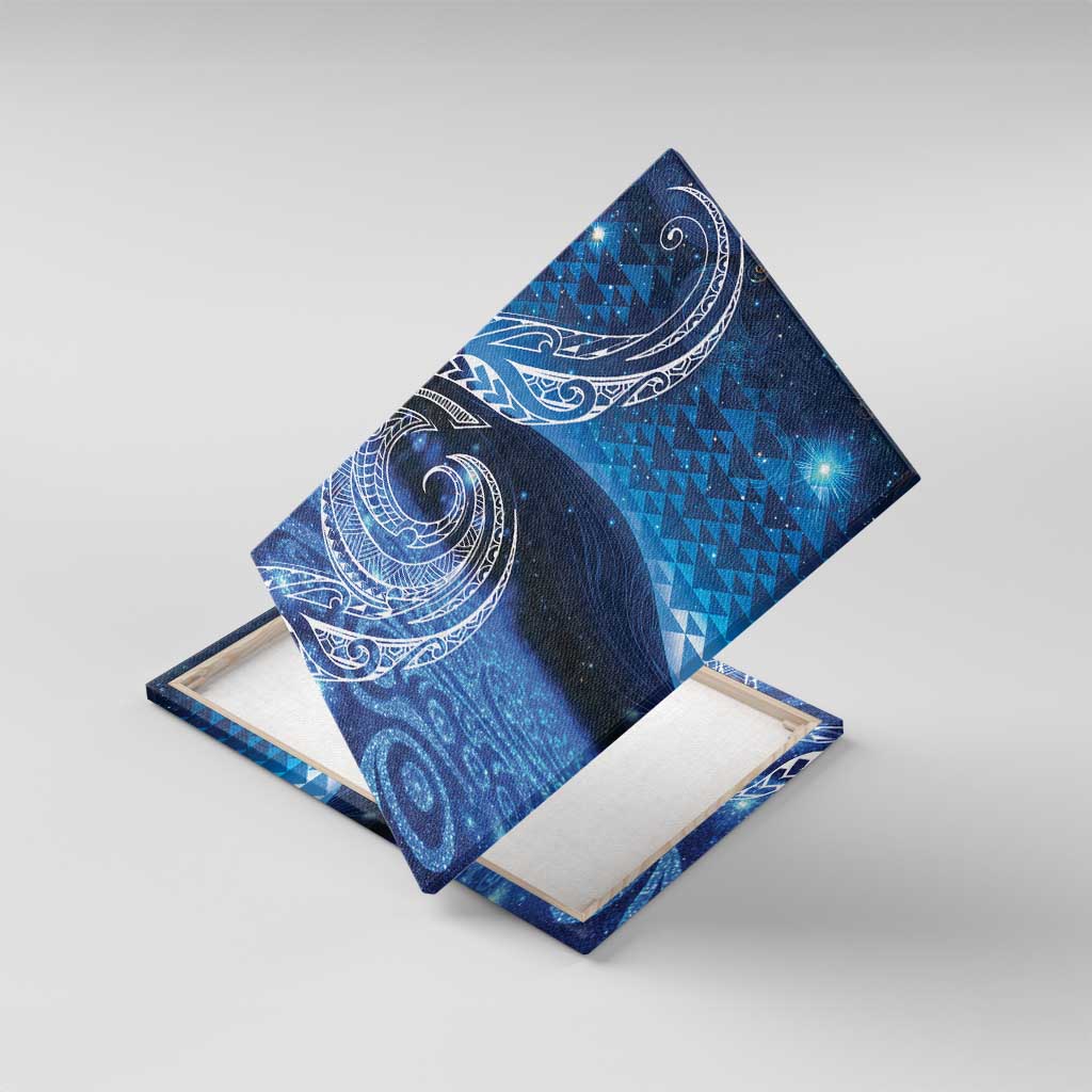 New Zealand Matariki Canvas Wall Art Taniko Aramoana With Koru Galaxy Sky Night LT9 With Frame Galaxy - Polynesian Pride