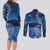 New Zealand Matariki Couples Matching Long Sleeve Bodycon Dress and Long Sleeve Button Shirt Taniko Aramoana With Koru Galaxy Sky Night