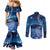 New Zealand Matariki Couples Matching Mermaid Dress and Long Sleeve Button Shirt Taniko Aramoana With Koru Galaxy Sky Night