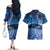 New Zealand Matariki Couples Matching Off The Shoulder Long Sleeve Dress and Hawaiian Shirt Taniko Aramoana With Koru Galaxy Sky Night