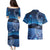 New Zealand Matariki Couples Matching Puletasi and Hawaiian Shirt Taniko Aramoana With Koru Galaxy Sky Night