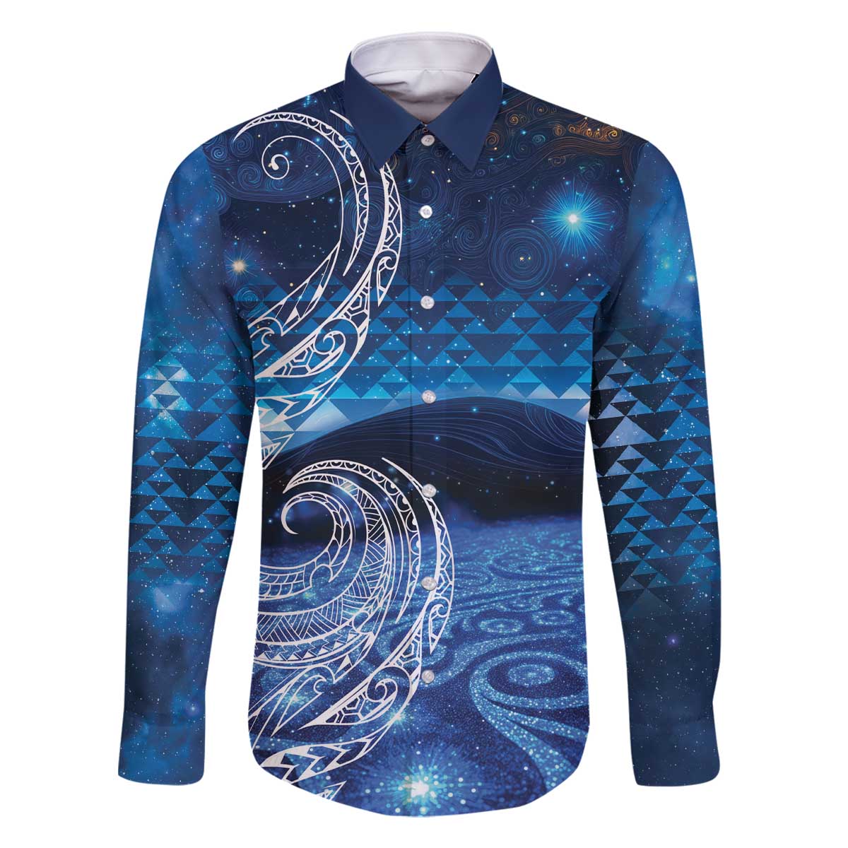 New Zealand Matariki Family Matching Off The Shoulder Long Sleeve Dress and Hawaiian Shirt Taniko Aramoana With Koru Galaxy Sky Night