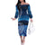 New Zealand Matariki Family Matching Off The Shoulder Long Sleeve Dress and Hawaiian Shirt Taniko Aramoana With Koru Galaxy Sky Night