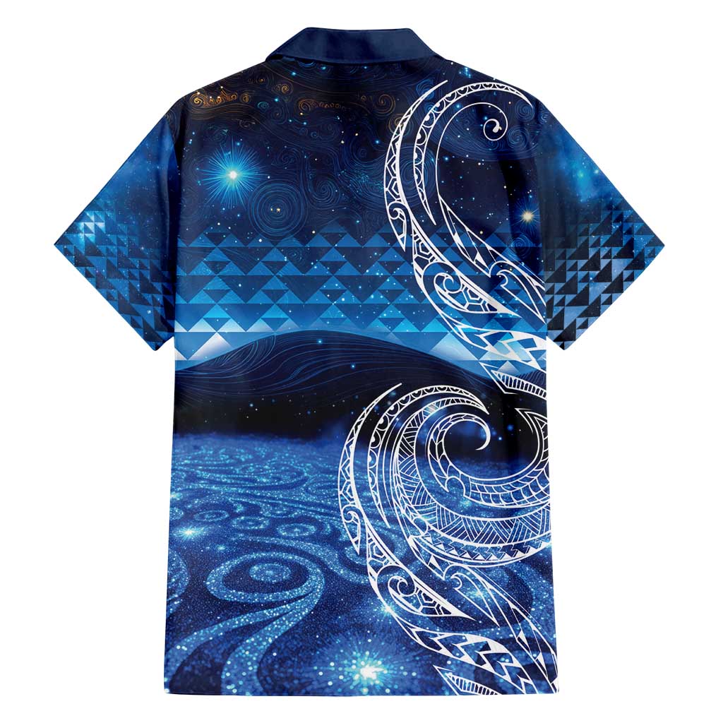 New Zealand Matariki Family Matching Summer Maxi Dress and Hawaiian Shirt Taniko Aramoana With Koru Galaxy Sky Night