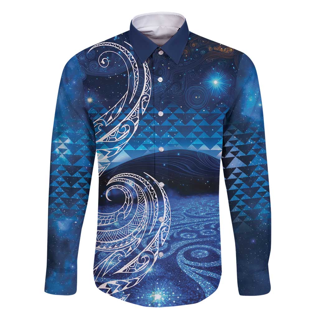 New Zealand Matariki Family Matching Summer Maxi Dress and Hawaiian Shirt Taniko Aramoana With Koru Galaxy Sky Night