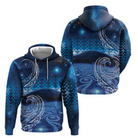 New Zealand Matariki Hoodie Taniko Aramoana With Koru Galaxy Sky Night