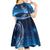 New Zealand Matariki Kid Short Sleeve Dress Taniko Aramoana With Koru Galaxy Sky Night
