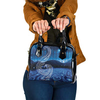 New Zealand Matariki Shoulder Handbag Taniko Aramoana With Koru Galaxy Sky Night LT9 One Size Galaxy - Polynesian Pride