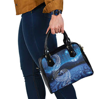 New Zealand Matariki Shoulder Handbag Taniko Aramoana With Koru Galaxy Sky Night LT9 - Polynesian Pride