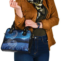 New Zealand Matariki Shoulder Handbag Taniko Aramoana With Koru Galaxy Sky Night LT9 - Polynesian Pride
