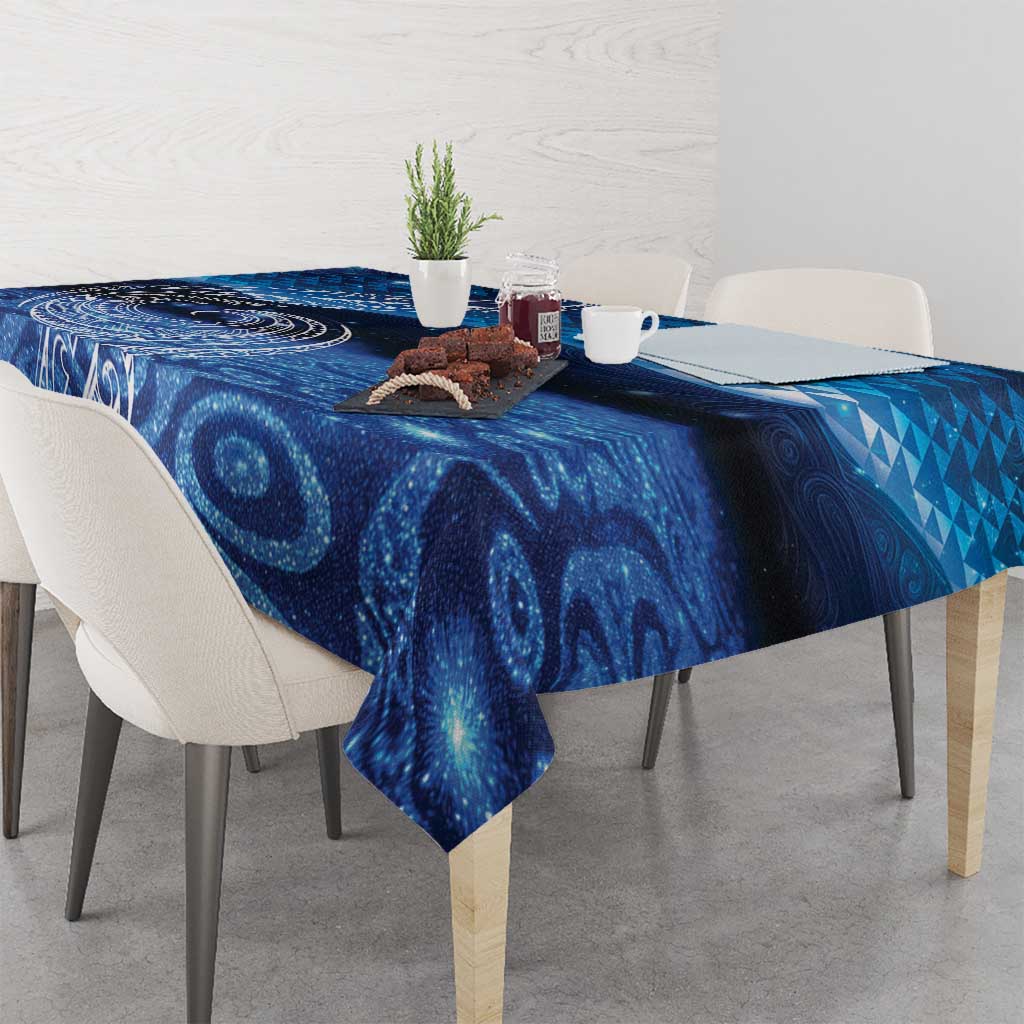 New Zealand Matariki Tablecloth Taniko Aramoana With Koru Galaxy Sky Night