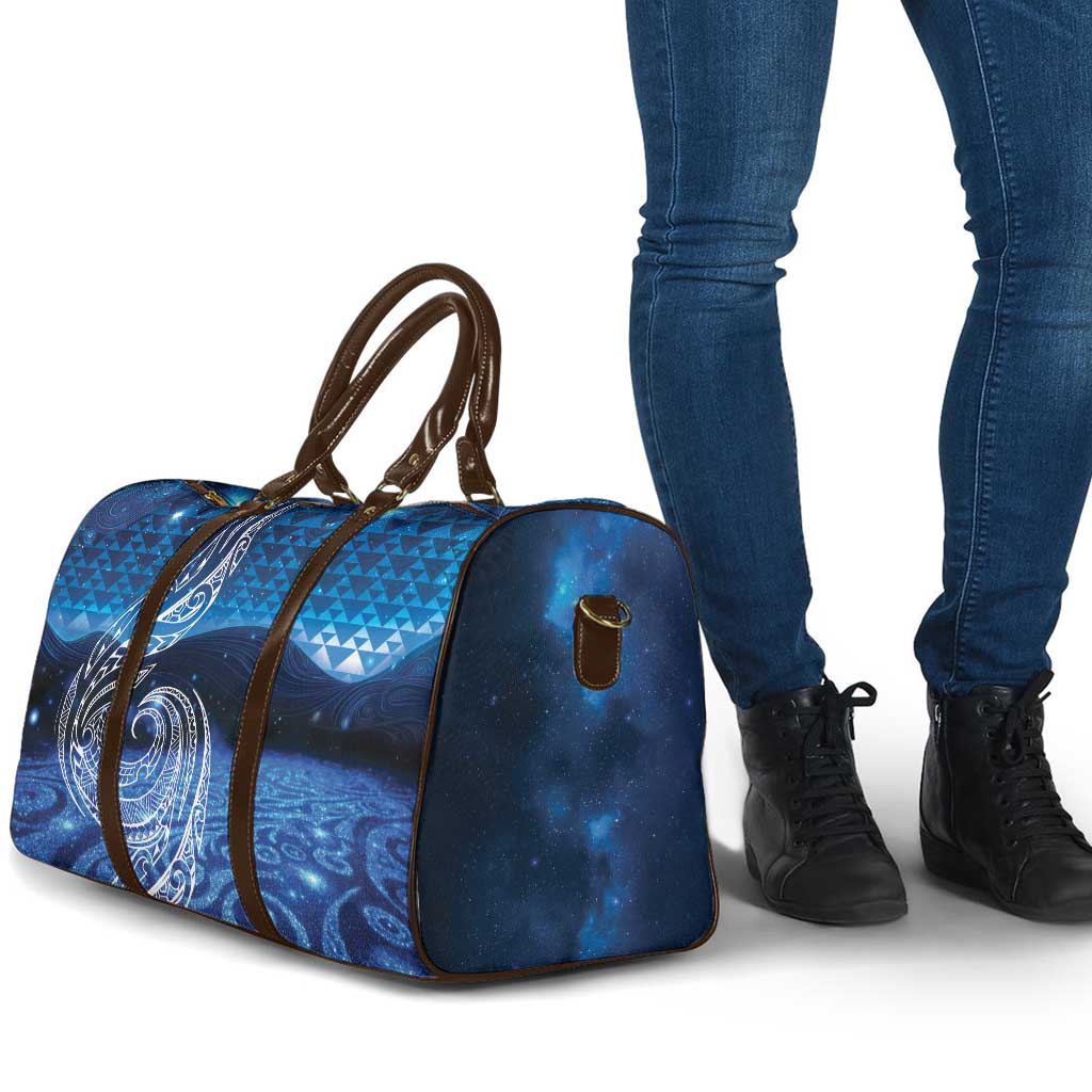 New Zealand Matariki Travel Bag Taniko Aramoana With Koru Galaxy Sky Night - Polynesian Pride
