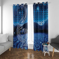 New Zealand Matariki Window Curtain Taniko Aramoana With Koru Galaxy Sky Night