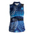 New Zealand Matariki Women Sleeveless Polo Shirt Taniko Aramoana With Koru Galaxy Sky Night
