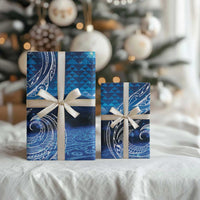 New Zealand Matariki Wrapping Paper Taniko Aramoana With Koru Galaxy Sky Night - Polynesian Pride