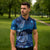 New Zealand Matariki Zipper Polo Shirt Taniko Aramoana With Koru Galaxy Sky Night - Polynesian Pride