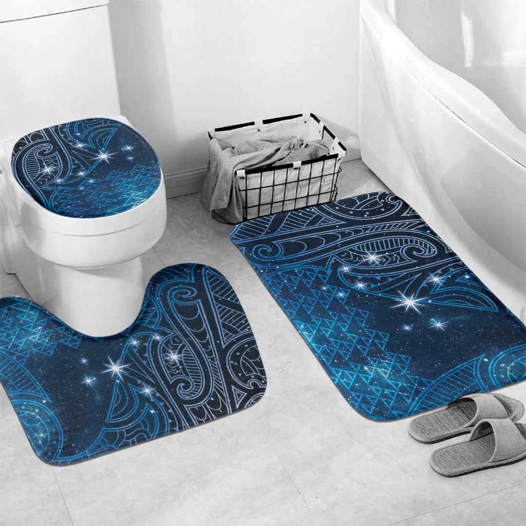 New Zealand Matariki Bathroom Set Taniko Aramoana With Maori Galaxy Sky Night - Polynesian Pride
